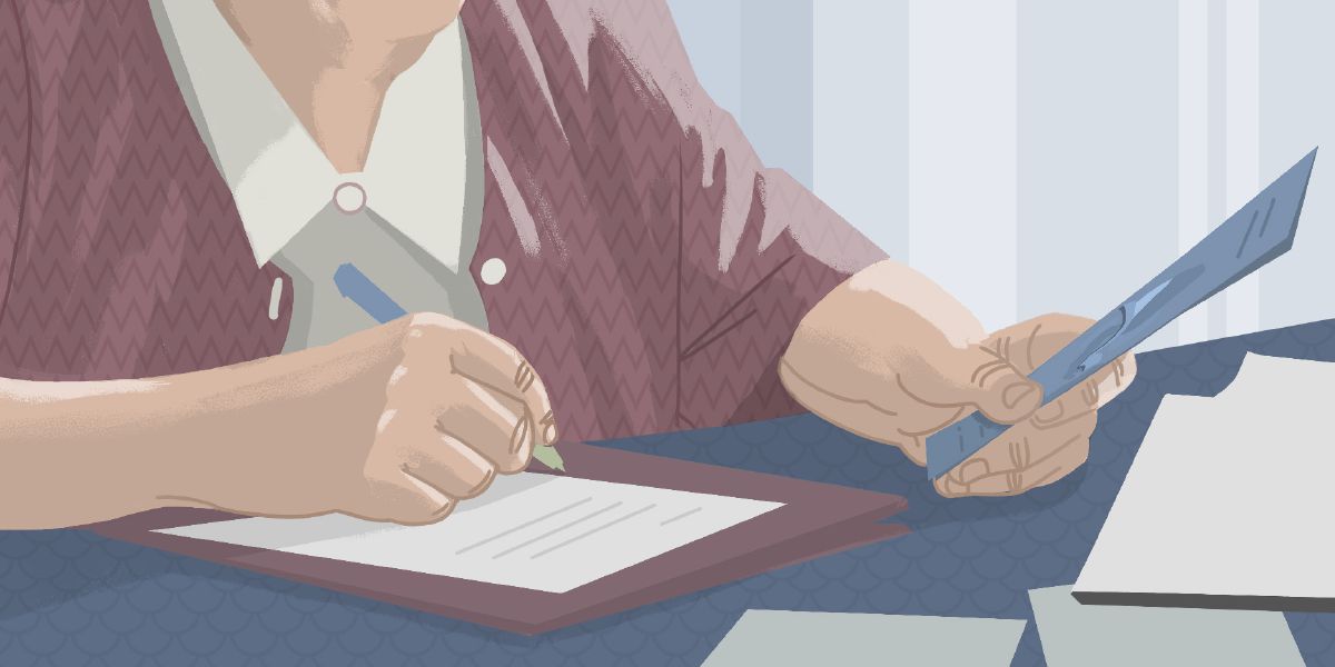 편지를 쓰고 있는 이르마