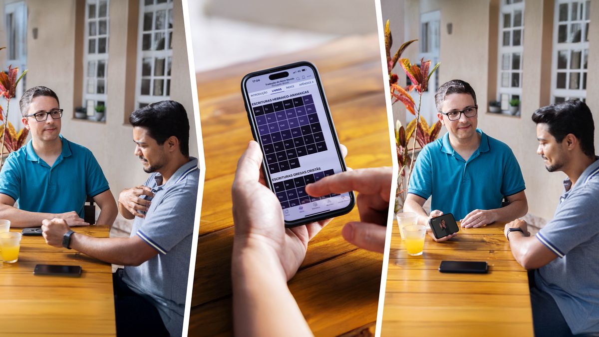 삽화 모음: 한 형제가 감정이 격해진 다른 형제에게 따뜻하게 조언해 주는 모습. 1. 두 형제가 야외의 테이블에 앉아 있고 그들 앞에는 음료수가 놓여 있습니다. 감정이 격해진 형제가 속마음을 이야기하자 형제는 참을성을 가지고 잘 들어 줍니다. 2. 이야기를 듣던 형제가 성경을 펼칩니다. 3. 형제가 성경에 근거해 친절하게 조언해 주자 다른 형제가 차분한 태도로 듣습니다.