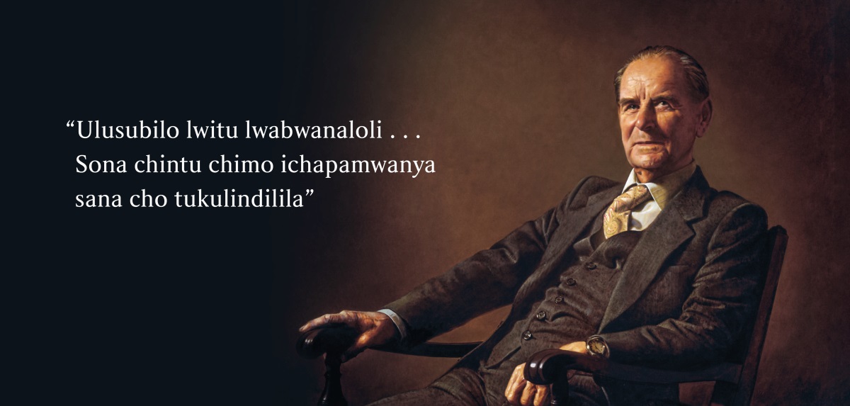 Umukamu Frederick Franz. Palubazu pali amazyu aghakuti, “Ulusubilo lwitu lwabwanaloli . . . Sona chintu chimo ichapamwanya sana cho tukulindilila.”
