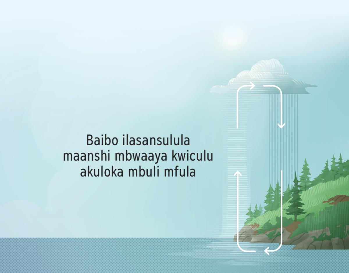 Baibo ilasansulula maanshi mbwaaya kwiculu akuloka mbuli mfula. Tutondesho tutotondesha maanshi mbwaashinguluka kuswa pacishi kuya kwiculu.