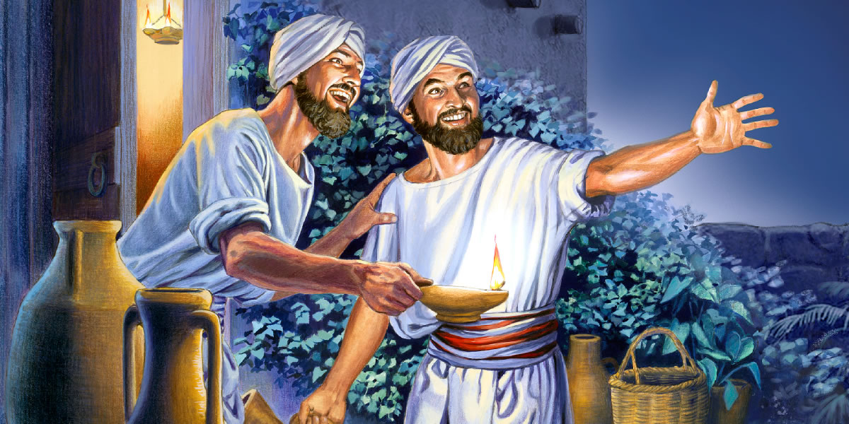 Abasajja babiri nga balina ettaala eyaka nga balindirira mukama waabwe okudda