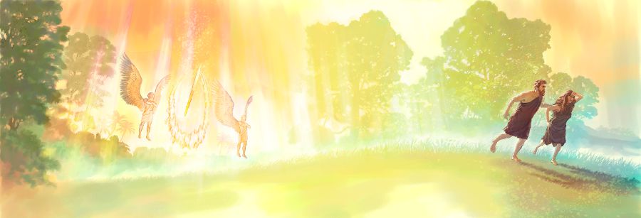 Adamu ne Kaawa nga bava mu lusuku Edeni