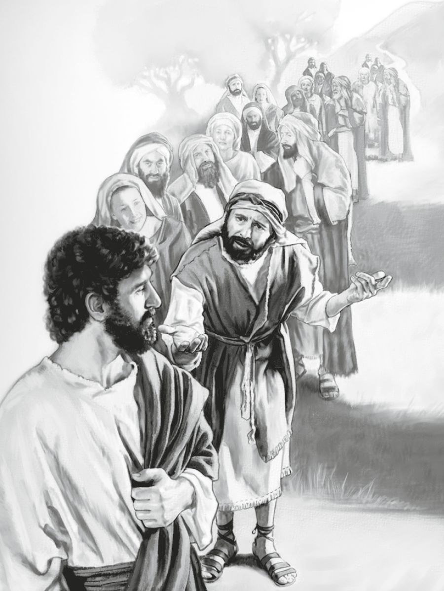 Omusajja ayogera ne Yesu era abantu abalala bawuliriza