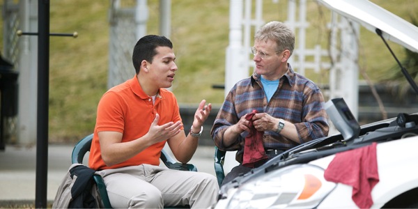 A Christian elder listening to a young man express himself