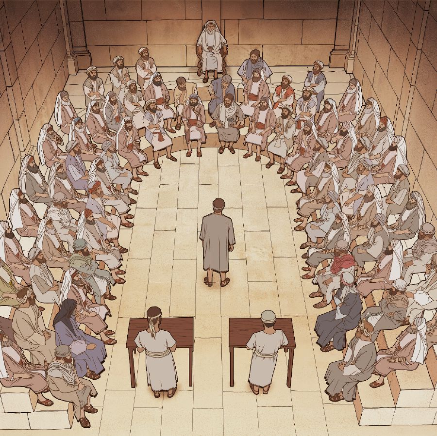 Olukiiko Olukulu olw’Abayudaaya nga lutudde