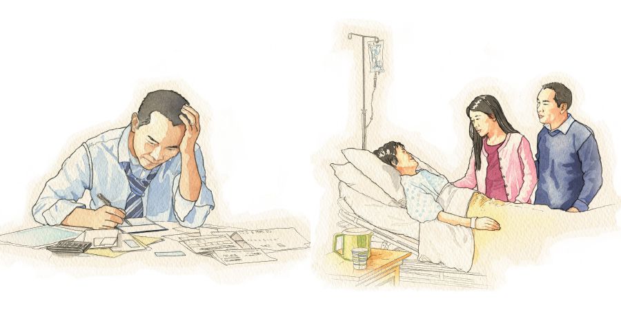 Omusajja nga yeeraliikirira olw’amabanja g’alina okusasula n’olw’omuntu we omulwadde ali mu ddwaliro