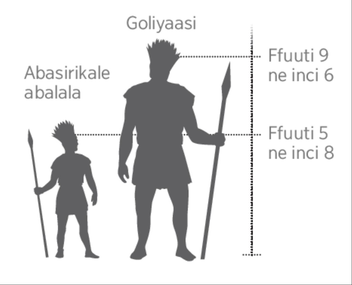 Obuwanvu bwa Goliyaasi nga bugeraageranyiziddwa n’obw’abasirikale abalala