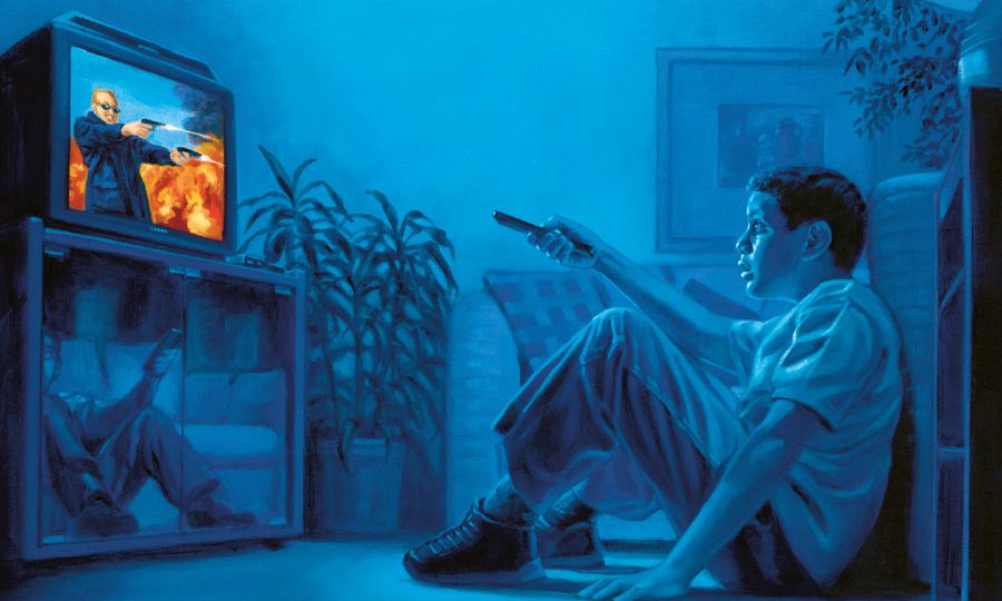 Muana wa balume utangila filme wa malu a tshikisu ku TV mu musokoko