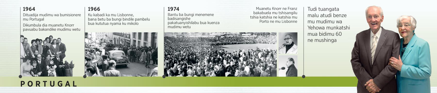 Douglas Guest mu Portugal mu 1964, ku kabadi mu 1966, mu tshisangilu mu 1974, ne mukajende Mary Guest