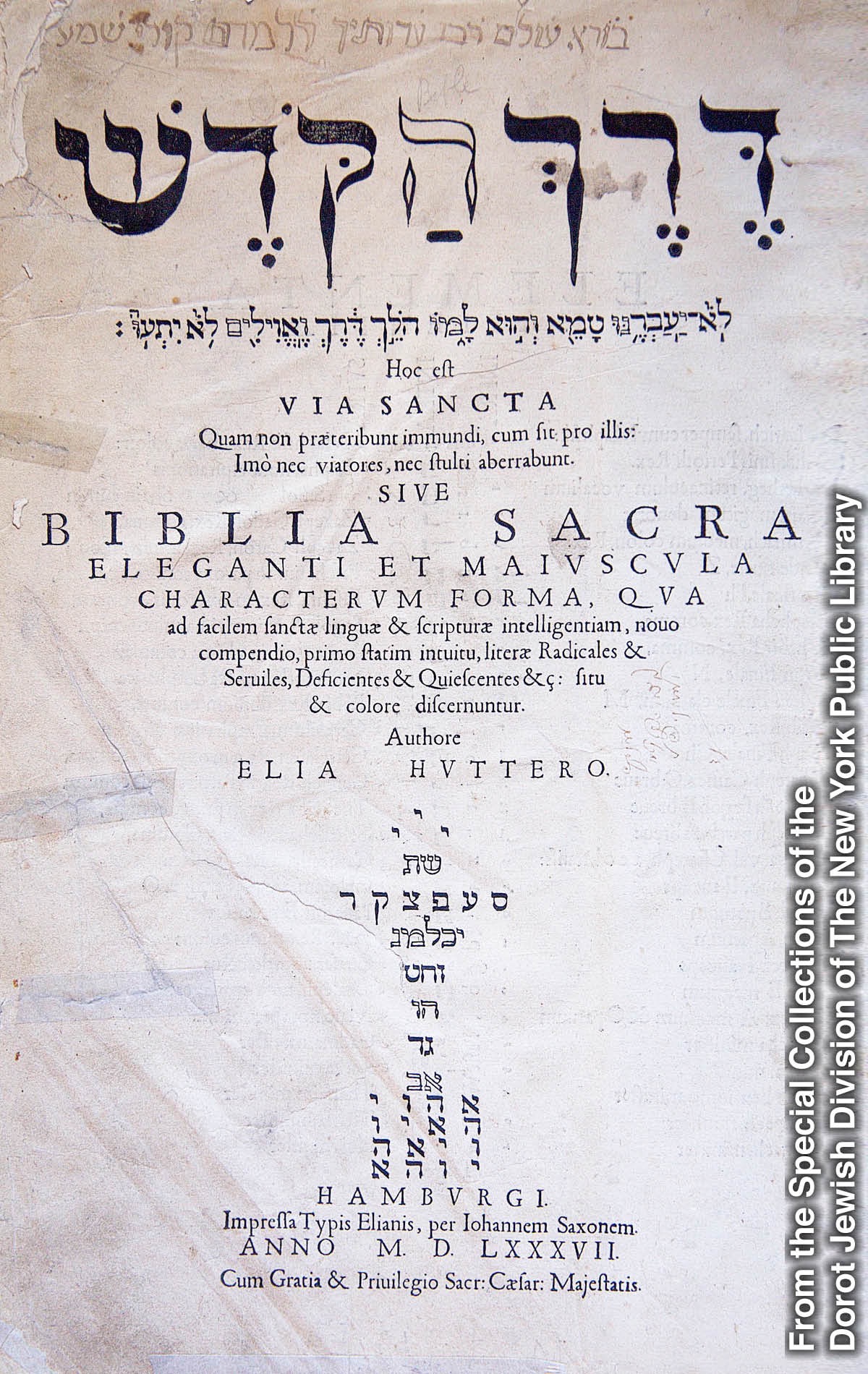 Tshiena-bualu tshia pa tshizubu tshia Bible wa mu tshiena Ebelu wa Hutter wa mu 1587