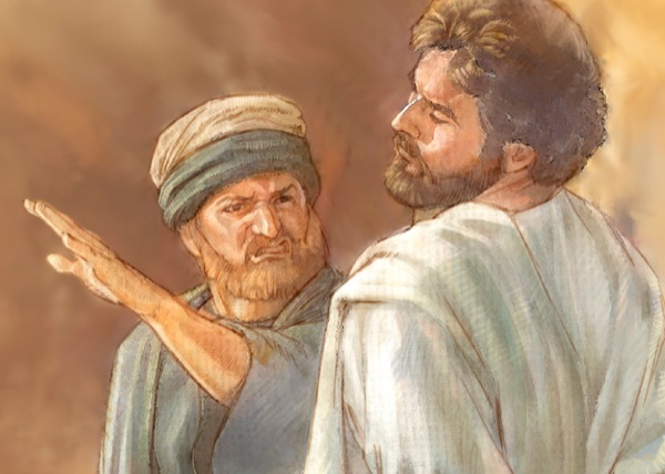 In ancient times, a man slaps another man’s face