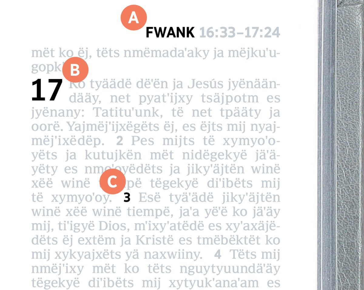 Kyëxëˈëgyë A, B etsë C mä Biiblyë.