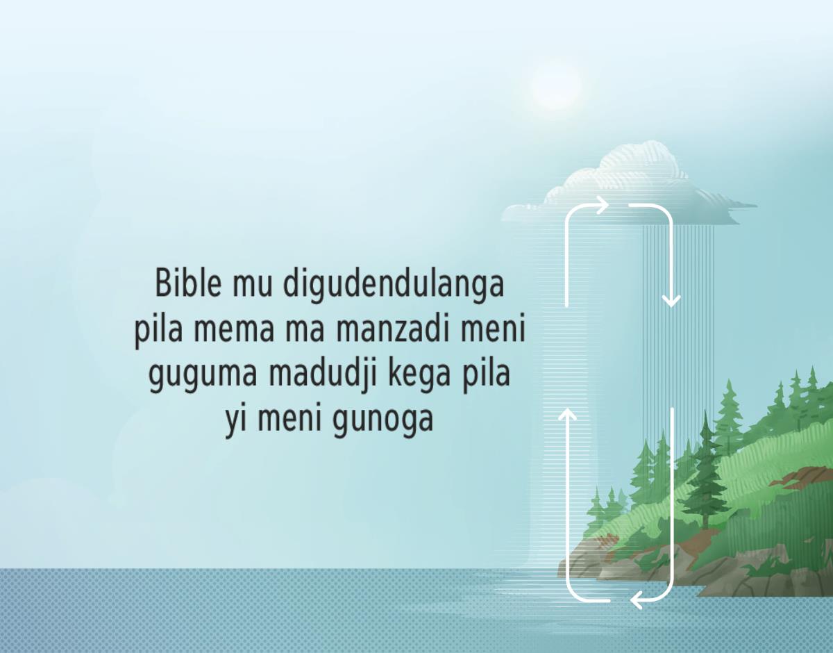Bible mu digudendulanga pila mema ma manzadi meni guguma madudji kega pila yi meni gunoga. Yidimbu yo yena nga yigashi yi montre yi na lesa pila mema ma manzadi ma guganduganga gu wulu ma gugumanga madudji kega ma gugumanga mvula yo yigunoganga.