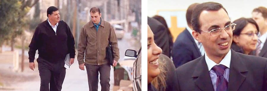 Sary: 1. Lehilahy roa mandeha an-tongotra ary mifampiresaka. 2. Ilay lehilahy iray teo ihany faly miaraka amin’​ny namany.