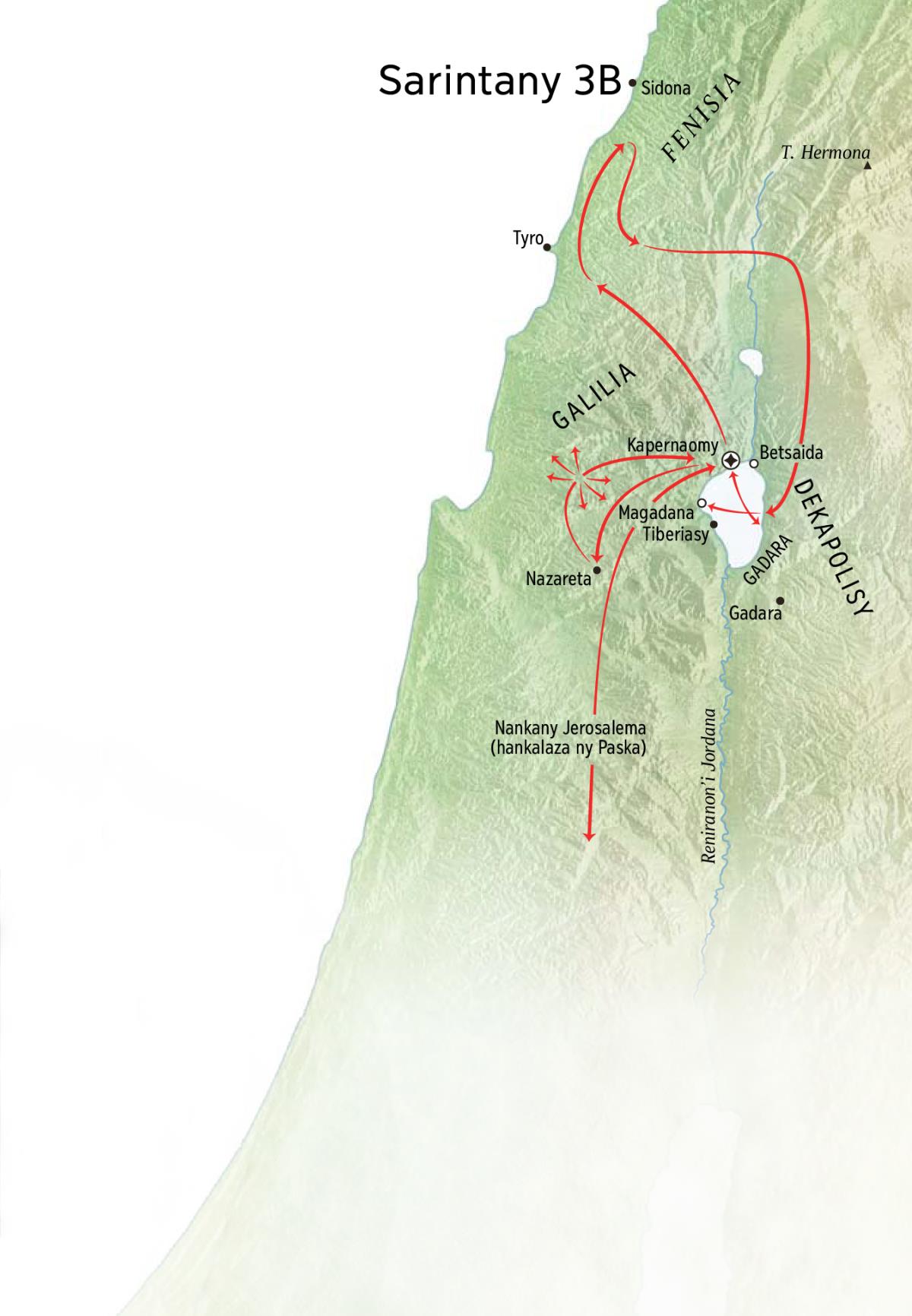 Sarintanin’ny toerana nitorian’i Jesosy teny amin’ny manodidina an’i Galilia sy Fenisia ary Dekapolisy
