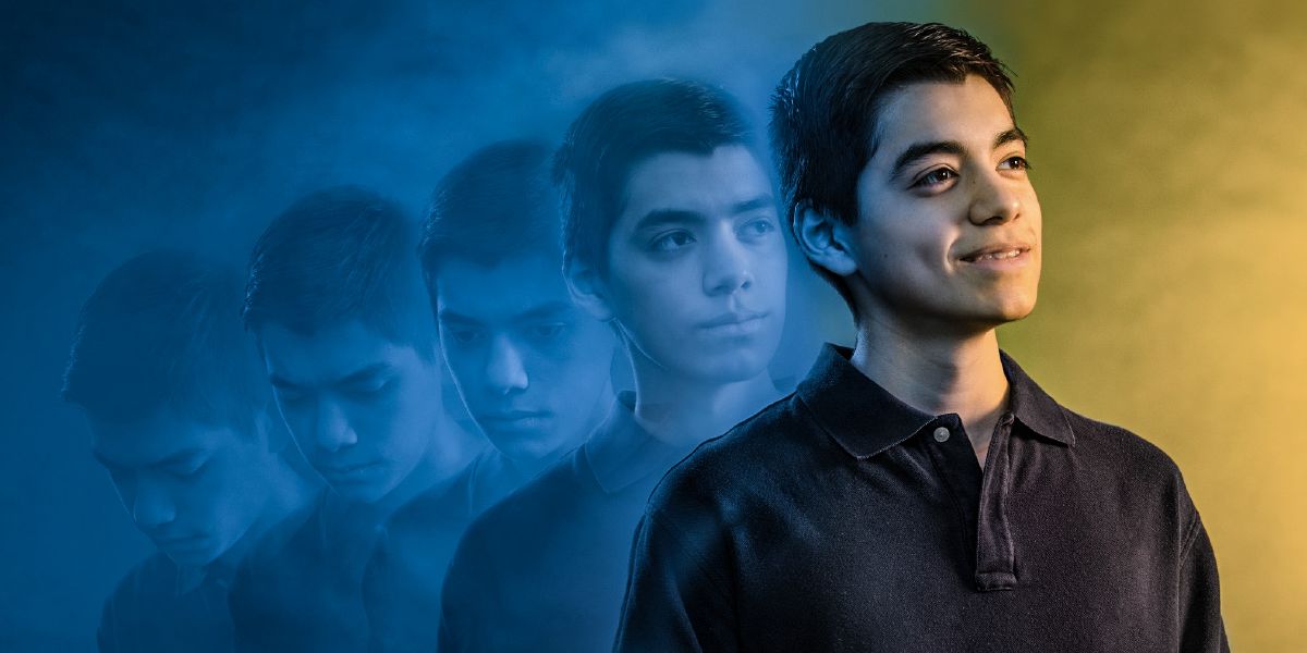 Еден тинејџер кој е тажен постепено го менува расположението и на крајот има насмевка на лицето.