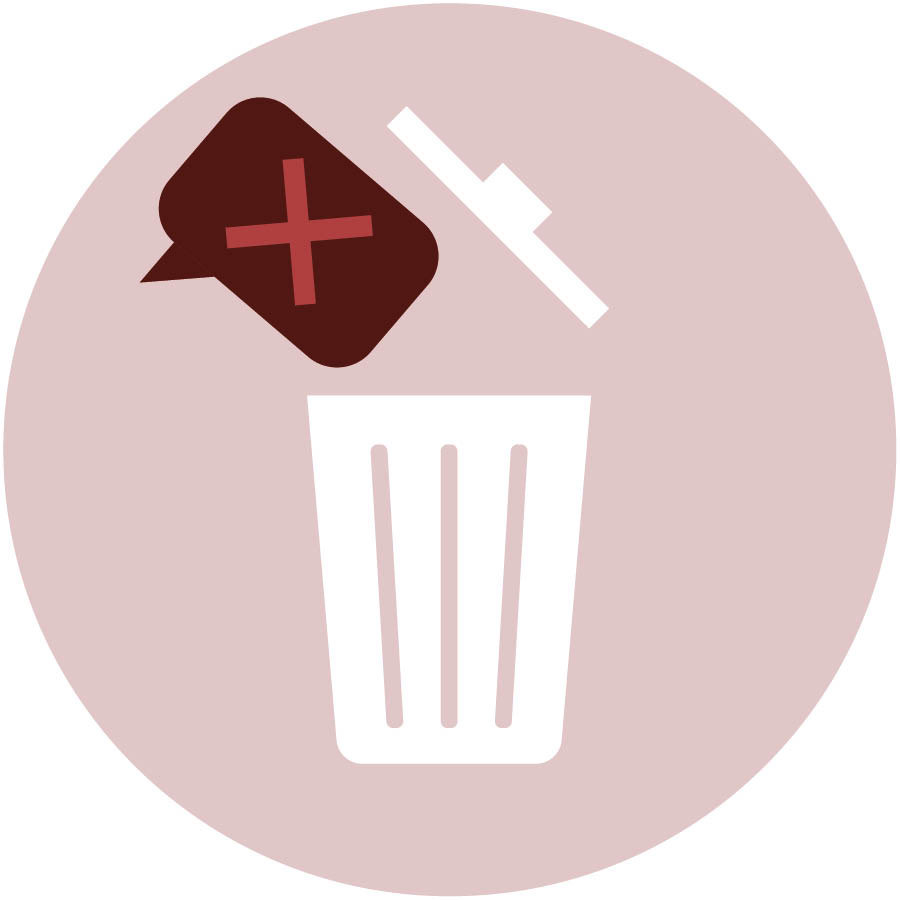 Лажни информации се фрлаат во корпа за отпадоци.