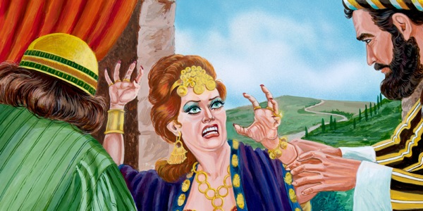 Луѓе од палатата ја фаќаат царицата Језавела за да ја фрлат од прозорецот