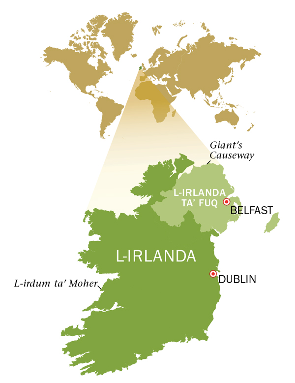 Mappa tar-Repubblika tal-Irlanda u tal-Irlanda taʼ Fuq