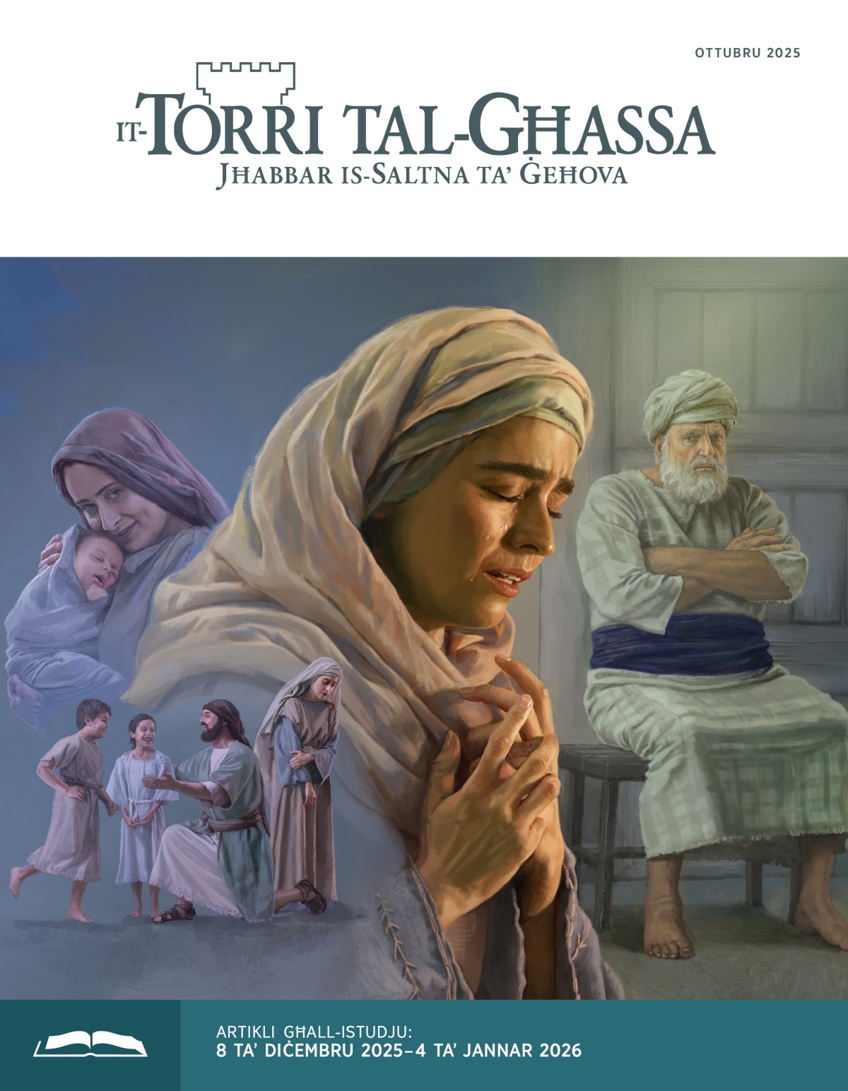 Grupp taʼ stampi: 1. Ħanna mdejqa ħafna waqt li Elkana qed jilgħab maʼ tnejn mit-tfal tiegħu. 2. Peninna qed titbissem waqt li qed tgħannaq lit-tarbija tagħha. 3. Ħanna tibki waqt li qed titlob mill-qalb. 4. Il-Qassis il-Kbir Għeli bilqiegħda qed iħares bl-ikrah lejn Ħanna.