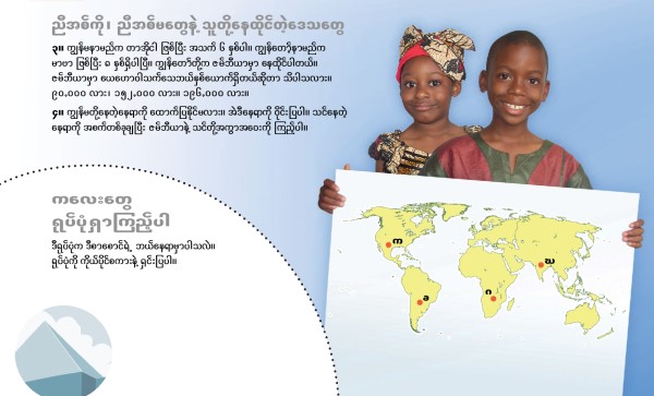 ၁။ ဇမ်ဘီယာမှ ကလေးများ။ ၂။ ကလေးတွေ ရုပ်ပုံ ရှာကြည့်ပါ