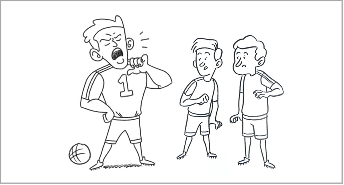 အပြိုင်အဆိုင်စိတ်ဓာတ် လွန်ကဲတဲ့၊ မာနကြီးတဲ့ ယောက်ျားလေးက တခြားယောက်ျားလေးနှစ်ယောက်ကို ကြွားဝါနေစဉ်