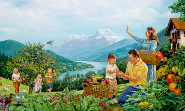 သာယာလှပတဲ့ မြေကြီးပေါ်မှာ လူသားတွေ အတူတကွပျော်ရွှင်နေကြ