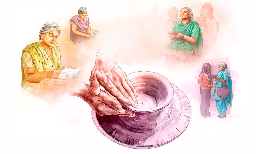 ညီအစ်မတစ်ယောက် ကျမ်းစာဖတ်၊ ဆုတောင်း၊ အစည်းအဝေးတက်ပြီး တခြားသူတွေကို ဟောပြောတာက အကြီးမြတ်ဆုံးအိုးထိန်းရှင်ရဲ့ ပုံသွင်းမှု ခံယူနေတာဖြစ်