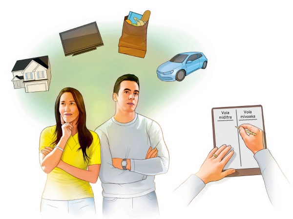 A couple contemplate their major expenses