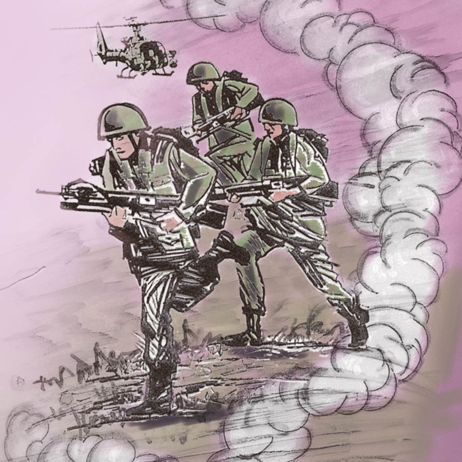 Soldados com armas