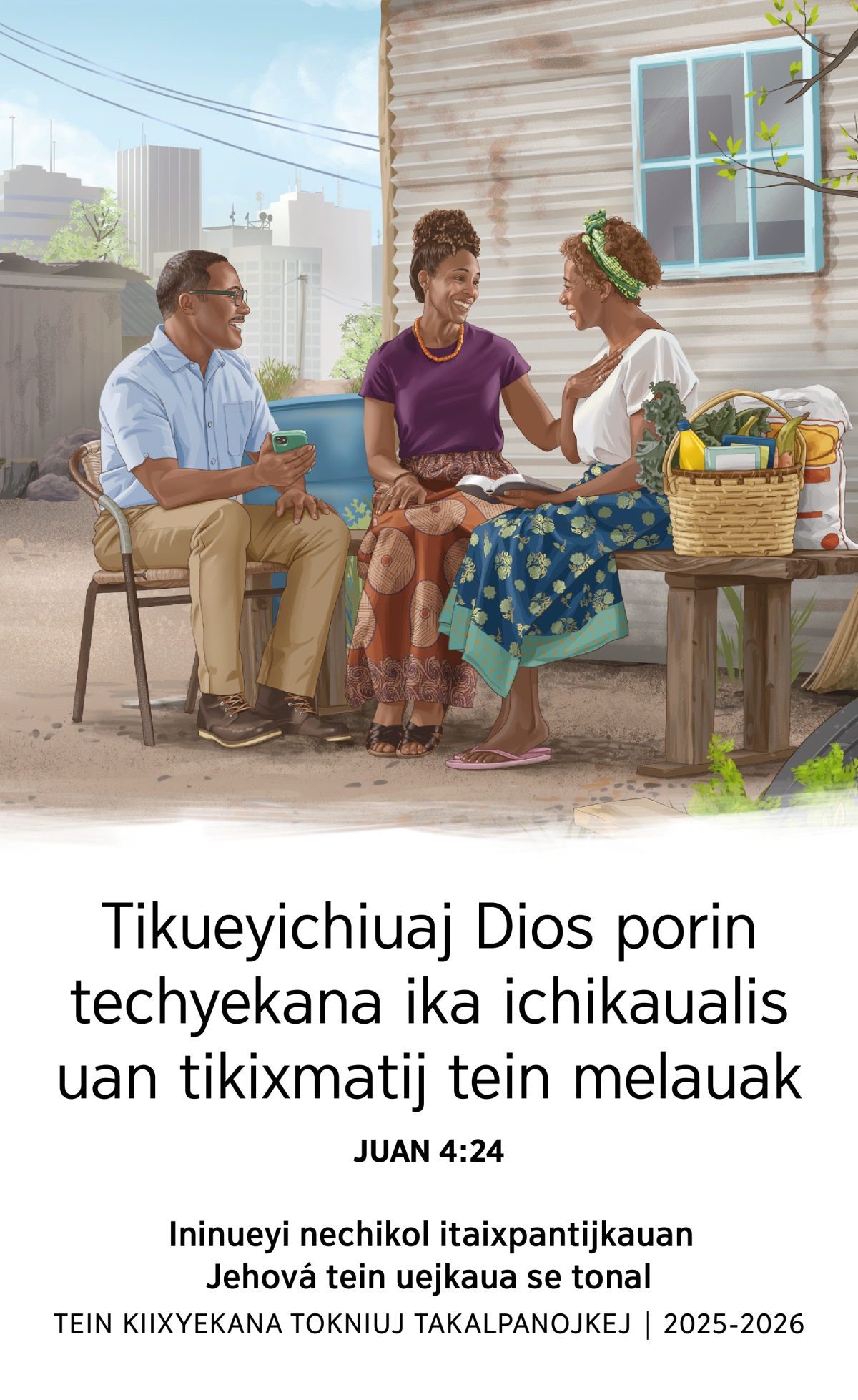 Se toknitsin akin nemi itech se kali de lámina itech se ueyi xolal, yolpaki kinselis seki tokniuan akin kiyolchikauatoj ika Biblia uan kiuikilijkej seki taman tein kikuas.