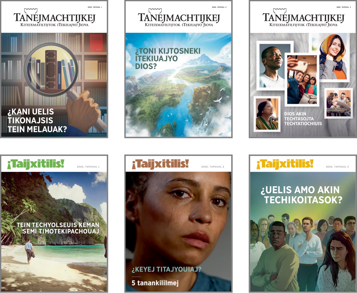 Taixkopimej kampa nesi tein ika tajtouaj amaixmej Tanejmachtijkej uan ¡Taijxitilis! tein kiskej itech xiuit 2020: 1. ¿Kani uelis tikonajsis tein melauak? 2. ¿Toni kijtosneki iTekiuajyo Dios? 3. Dios akin techtasojta techtatiochiuis. 4. Tein techyolseuis keman semi timotekipachouaj. 5. ¿Keyej titajyouiaj? 5 tanankililmej. 6. ¿Uelis amo akin techikoitasok?