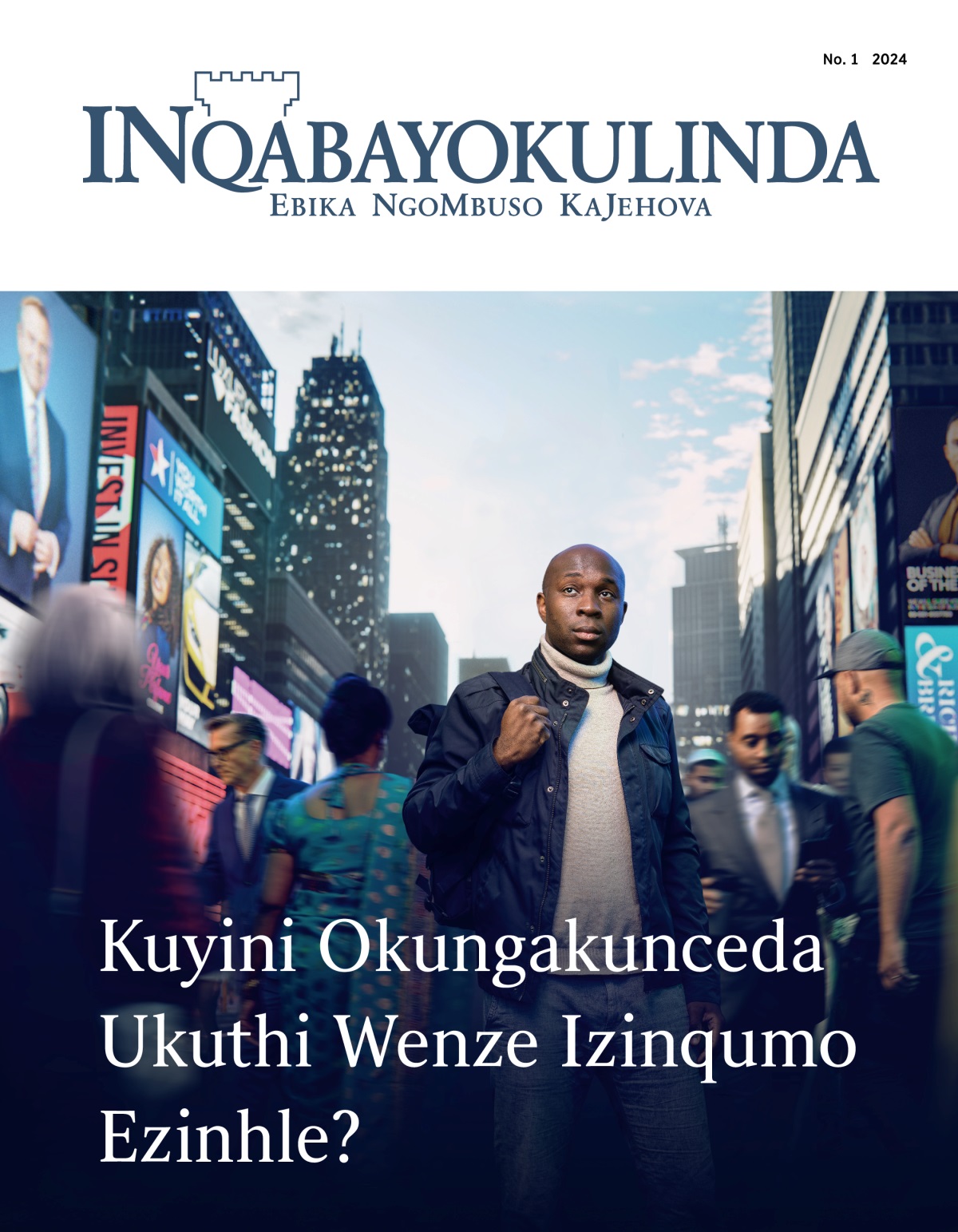 Indoda imile emgwaqweni ophithizelayo. Abantu bemihlobo etshiyeneyo bayazihambela emaceleni. Ikhangele phezulu okomuntu odinga ukuncediswa.
