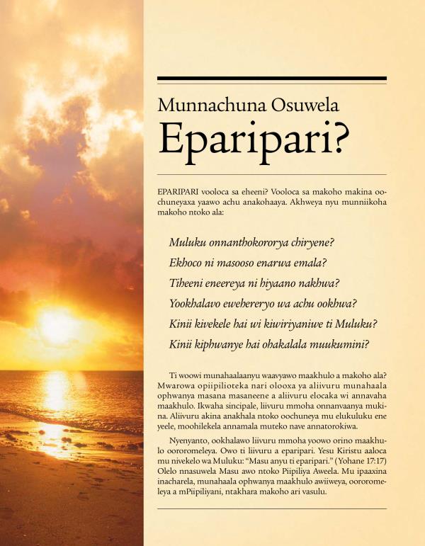 Ekaapa ya etrataato Munnachuna Osuwela Eparipari?
