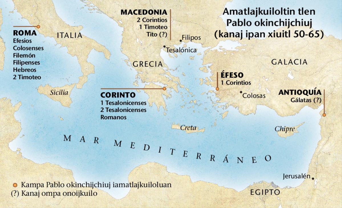 Mapa kampa Pablo okinchijchiuj amatlajkuiloltin