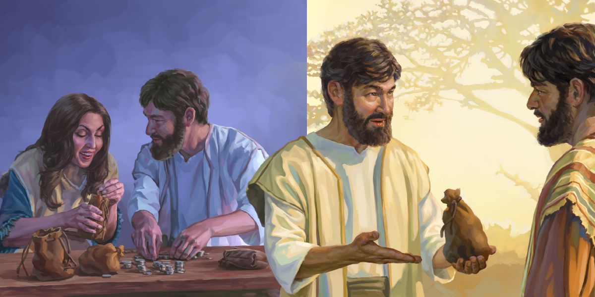 Ananías niman Safira kipoujtokej tomin; Ananías kimakatikaj tomin Pedro, itlatitlankauj Cristo