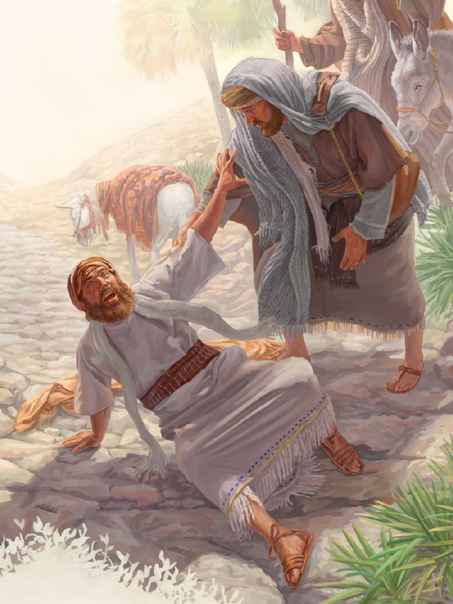 Saul is blind after seeing a bright light