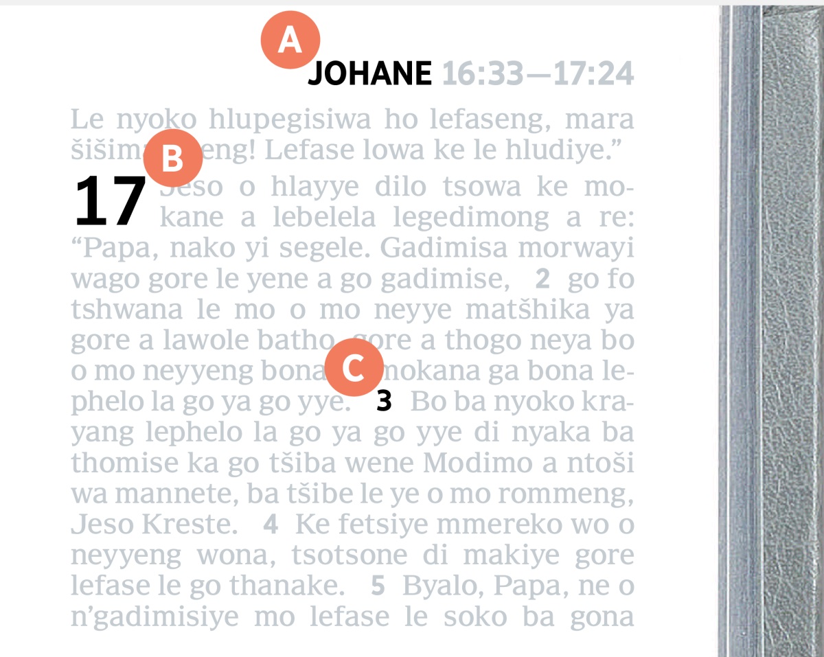 Dilo tsa go šupetsa A, B le C ga lephephe ka la Bhayibeleng.
