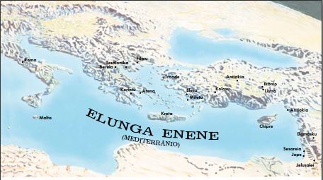 Map of the places visited by Paul and Timothy