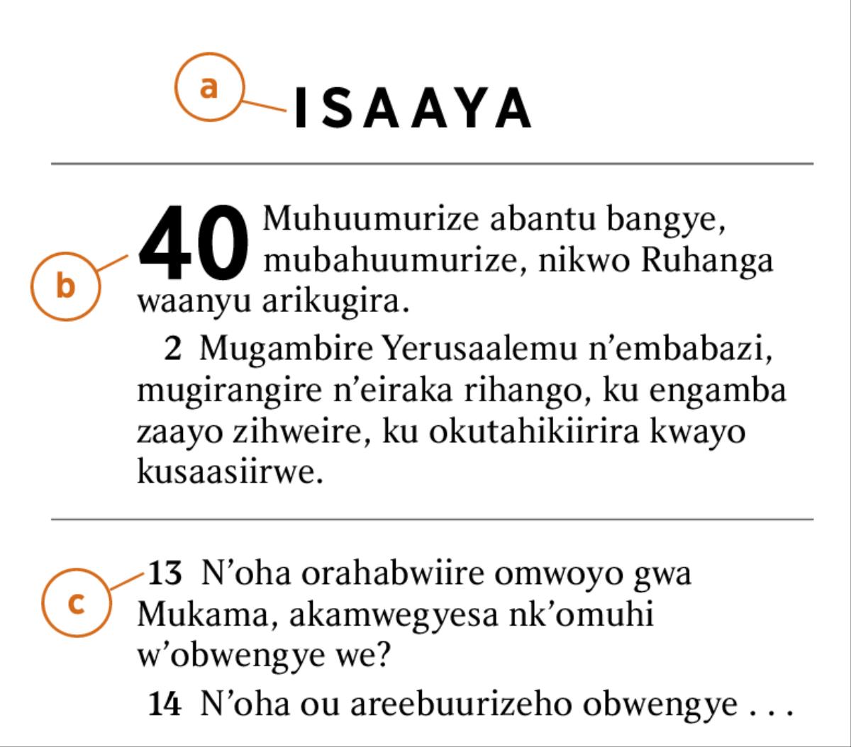 Obutumwa oburi omu Baibuli butairwemu omu muringo ogurikutubaasisa kutunga) ekitabo ky’omu Baibuli, b) eshuura, na c) omushororongo
