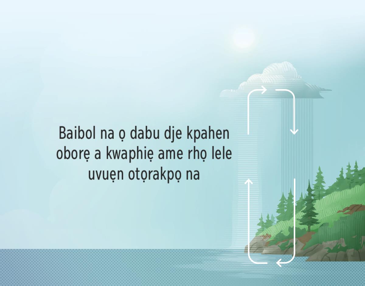 Baibol na o dje kpahen oborẹ a kwaphiẹ ame rọ ha uvuẹn akpọ na lele. Oka ro dje oborẹ ame rọ ha uvuẹn akpọ na ọ nyalele, nẹ otọrakpọ na riẹ aruọke na.