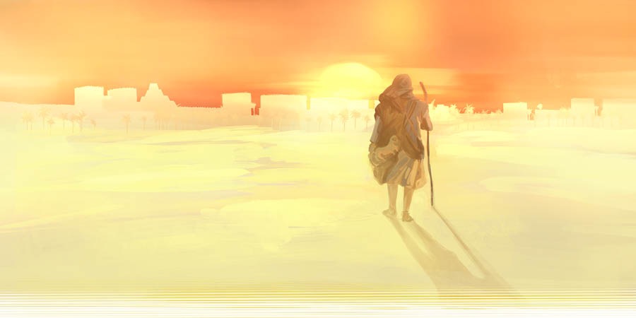 Jonah walks toward Nineveh
