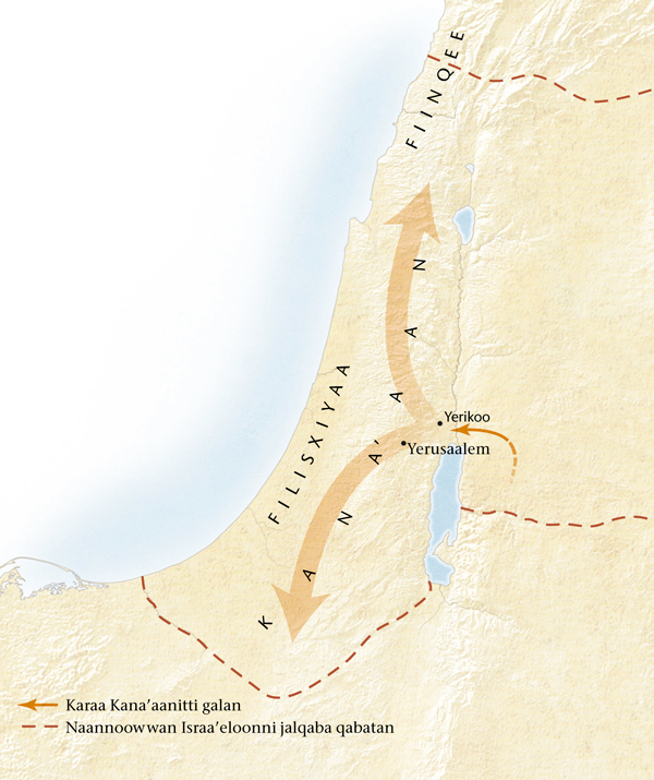 Map of the land of Canaan[Kaartaa fuula 11rra jiru]