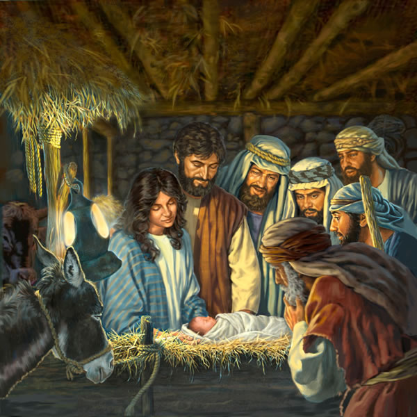 Maariyaam, Yoseefii fi tiksitoonni Yesus isa daaʼima taʼee fi bidiruu horiin irraa nyaatan keessa ciisee jiru yommuu ilaalan