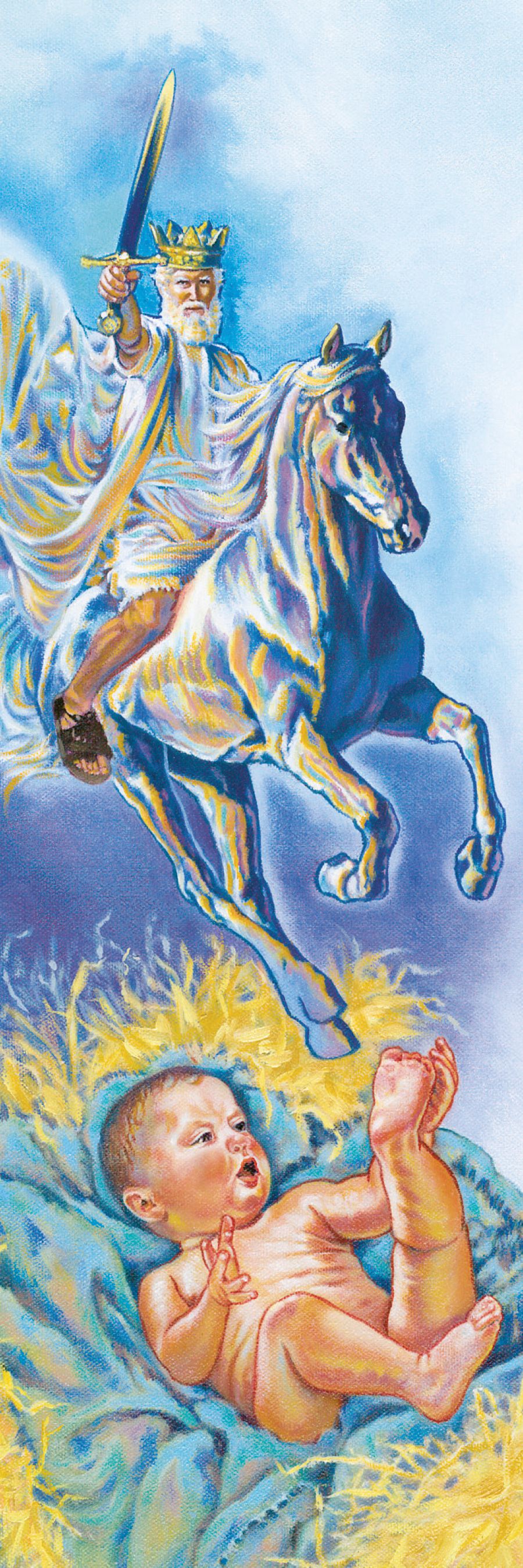 Yesus samii keessaa mootii goota qabu ta’ee, akkasumas daa’ima bidiiruu horiin keessaa nyaaturra ciisee