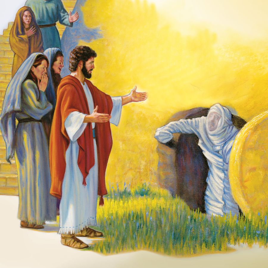 Yesus ni waame, Alaazaaris gara jireenyaatti deebi’e, akkasumas boolla keessaa gadi baʼe