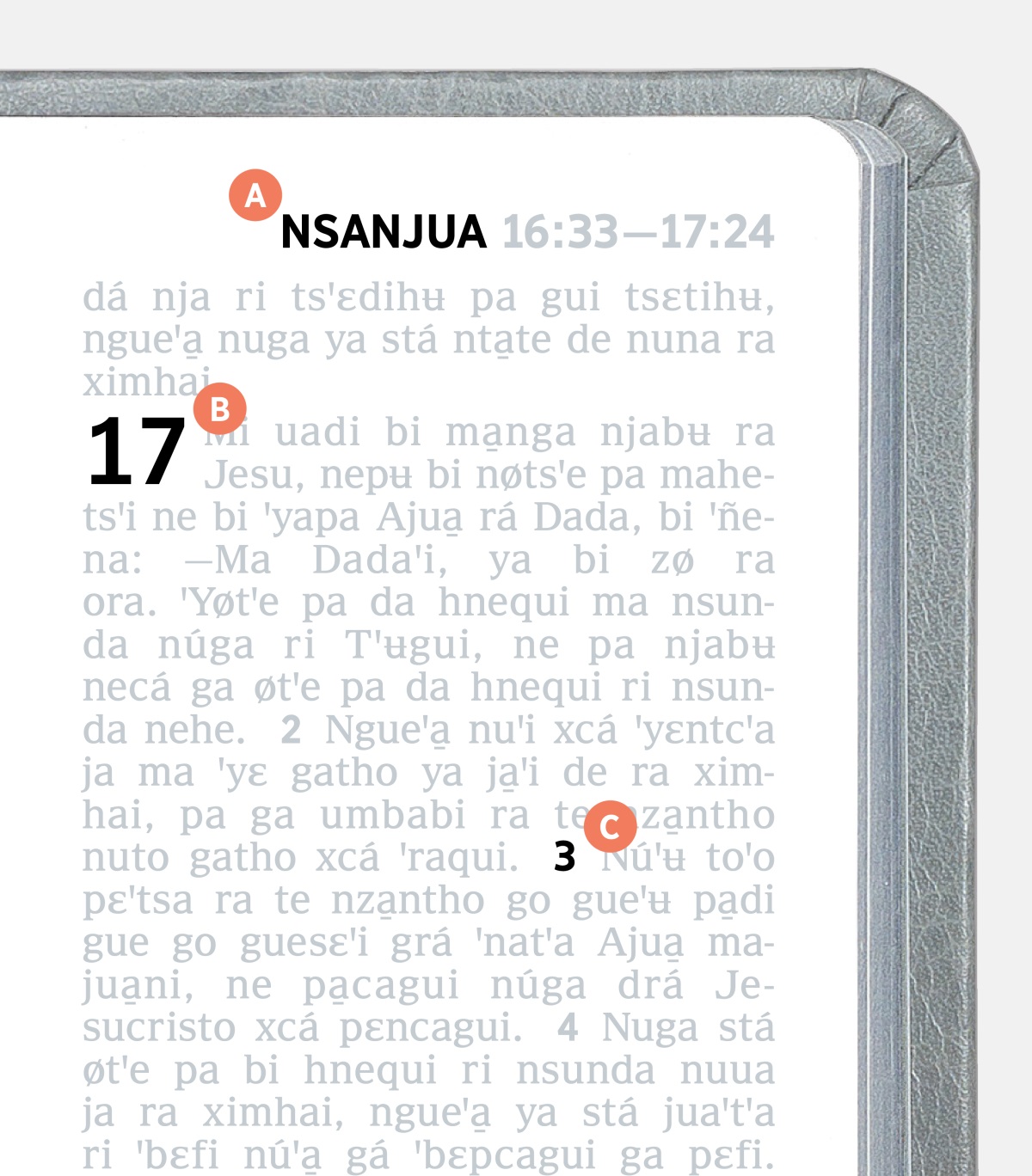 Yä letra A, B ꞌne C, udi nꞌa rä nxii de rä Mäkä Tꞌofo.