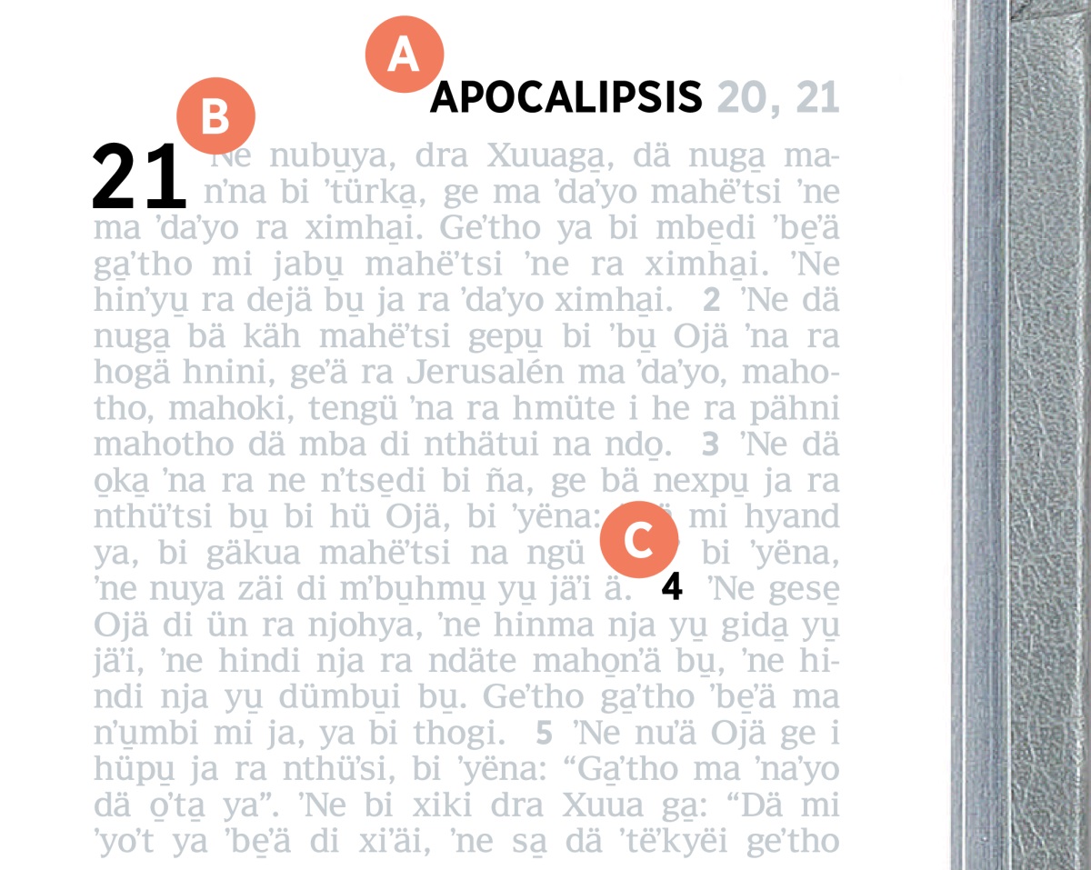 Nuʼu̱ yu̱ ʼtohni di nthe̱ui A, B ʼne C ge ʼbe̱pu̱ njaʼä Biblia.