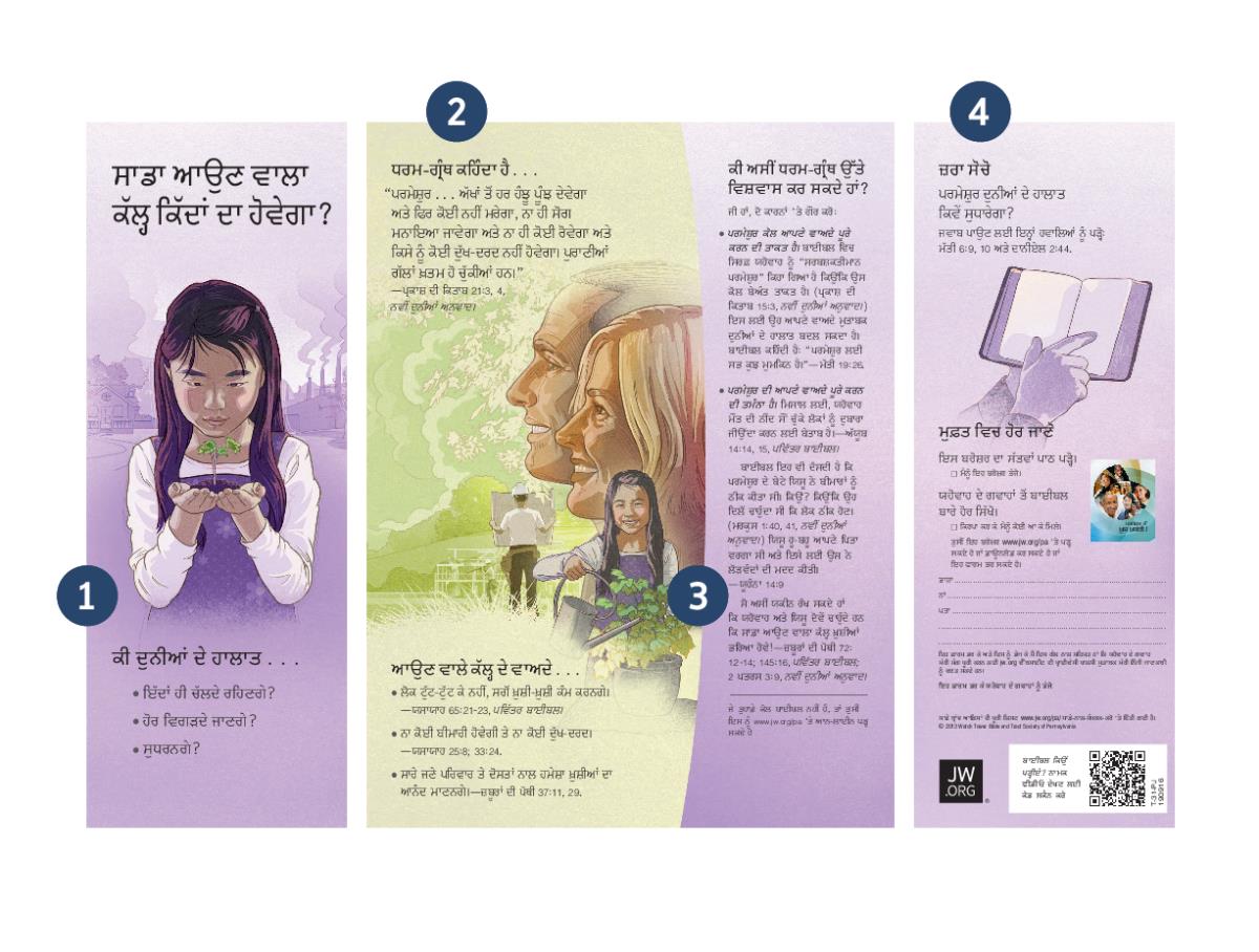 ‘ਸਾਡਾ ਆਉਣ ਵਾਲਾ ਕੱਲ੍ਹ ਕਿੱਦਾਂ ਦਾ ਹੋਵੇਗਾ?’ ਪਰਚੇ ਦੇ ਚਾਰ ਖ਼ਾਸ ਪਹਿਲੂਆਂ ਨੂੰ ਸਮਝਾਇਆ ਗਿਆ ਹੈ।