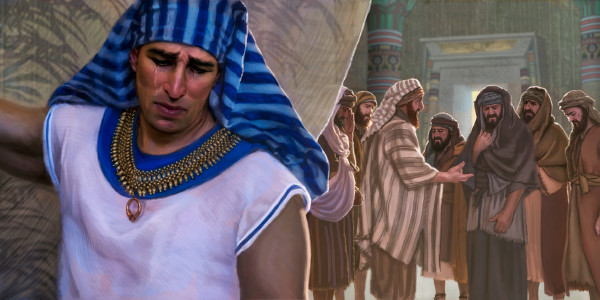 ਯੂਸੁਫ਼ ਆਪਣੇ ਭਰਾਵਾਂ ਨੂੰ ਉਸ ਨਾਲ ਸਾਲਾਂ ਪਹਿਲਾਂ ਕੀਤੀ ਬੇਰਹਿਮੀ ਦਾ ਦਿਲੋਂ ਪਛਤਾਵਾ ਕਰਦੇ ਹੋਏ ਸੁਣਦਾ ਹੋਇਆ
